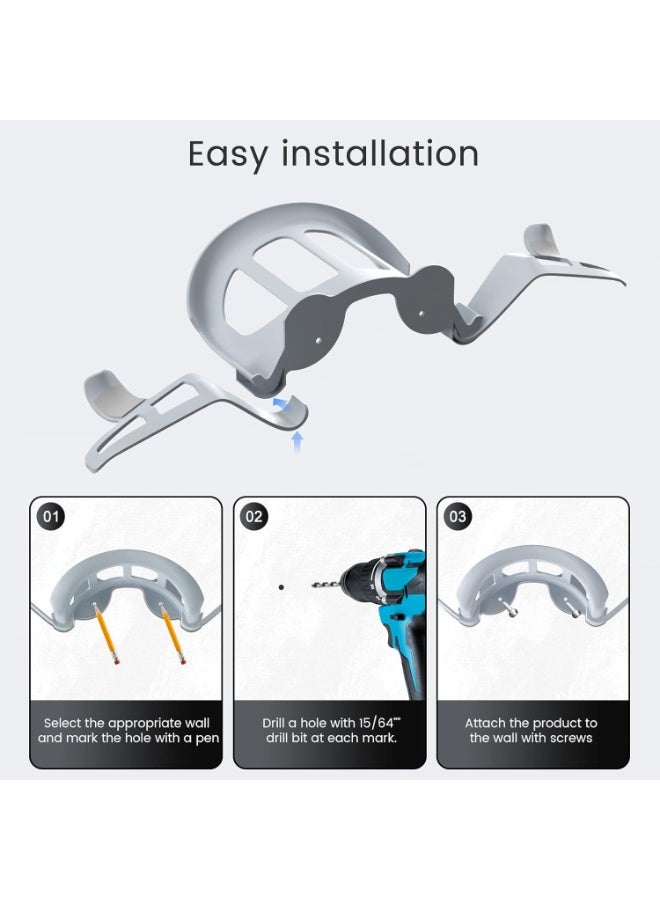 VR Wall Mount Stand Holder Hook - Compatible with VR2, Valve Index, Meta/Oculus Quest 2, Rift, Vive Cosmos, and Mixed Reality Headsets. Fits Most VR Headset Controller Storage Stands. - Image 3